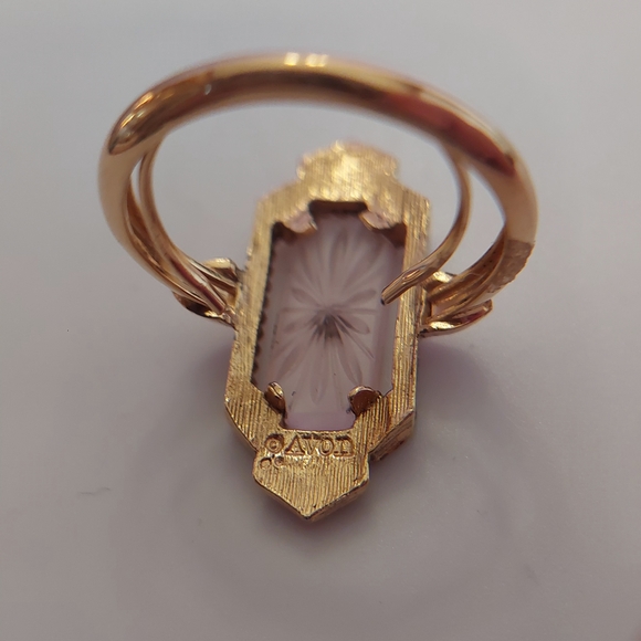 AVON VINTAGE 1977 FROSTLIGHT ART DECO Camphor Glass Ring HTF Gvc - Picture 4 of 11